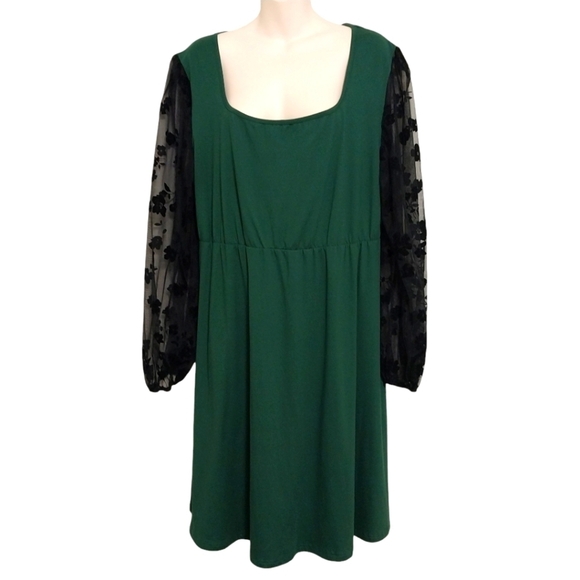 Shein Dress with Sheer Long Sleeves Sz 2XL - Picture 1 of 5
